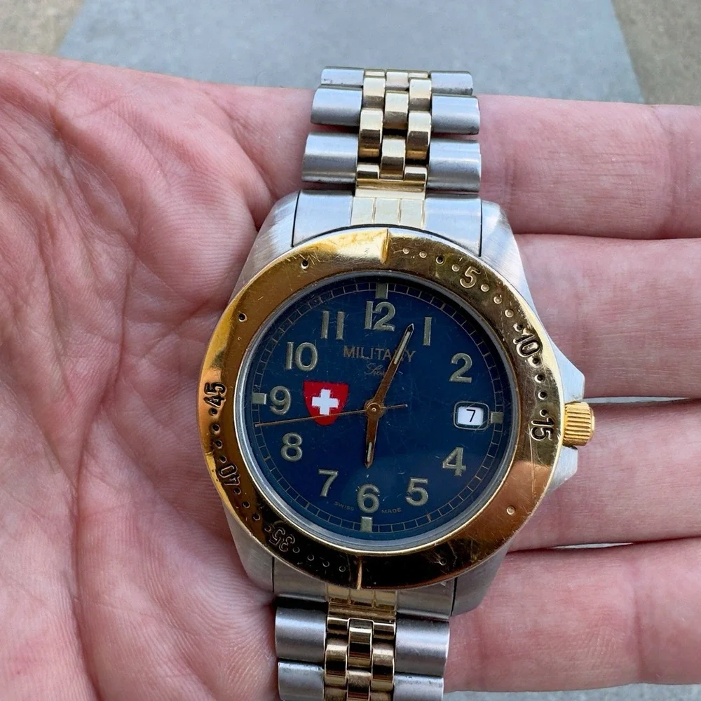 Swiss Military Watch 70028 All Stainless Steel Swiss Made Water Resistant 5 ATU